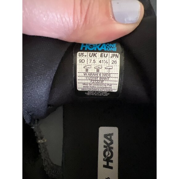 Hoka One One Arahi 6 Mens‎ Running Shoes Black/White Size 9D Wide1123197 - Picture 2 of 11